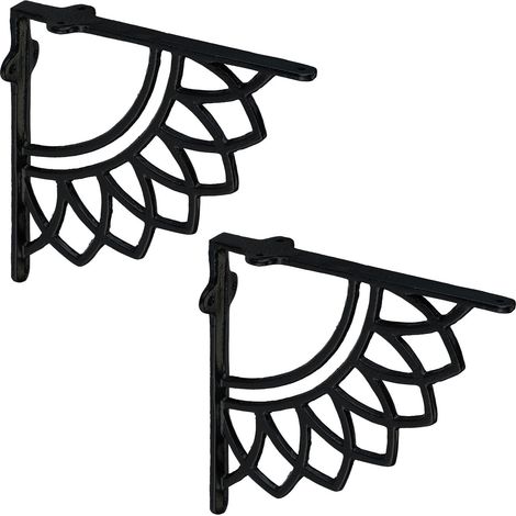Soportes para estantes de hierro fundido con diseño de mandala (juego de 2)