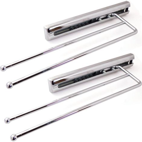 Kesseböhmer Teleskop-Handtuchauszug Chrom poliert - 2 STÜCK 2-armig Länge 325 mm (ausgezogen: ca. 505 mm) Handtuchhalter von SOTECH (1/4)