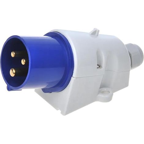 ProPlus Stecker CEE Aufbau 16 Amp. 3-polig blau / weiß (1/5)