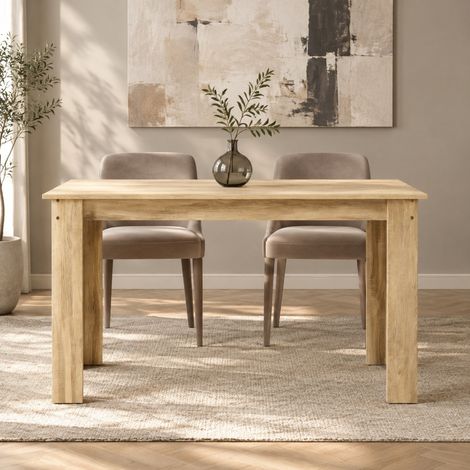 Mesa de comedor 120 x 69 x 75 cm en tablero de partículas acabado roble (1/5)