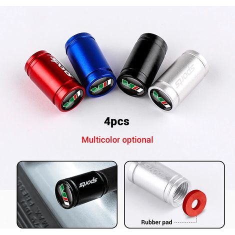 (Rouge pour VRS) 4 emblèmes, bouchons de valve de pneu pour voiture, compatibles avec Octavia Rapid, Fabia Superb, Kodiaq, Scala, Karop et Kamiq (1/5)