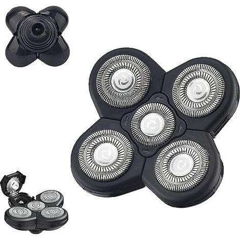 Tête de rasoir avec 5 têtes de rasage, lames de rechange pour rasoir Pitbull Skull, rasoir pour crâne chauve