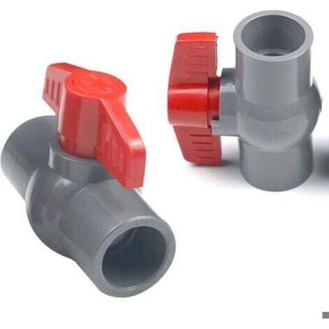 2pcs Vanne à boisseau sphérique en PVC 40 mm , valve de tuyau d'eau en plastique U-PVC connecteurs droits (1/5)