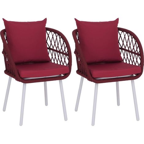 Lot de 2 chaises de jardin HWC-Q38, fauteuils de jardin avec accoudoirs, structure en aluminium tres (1/5)