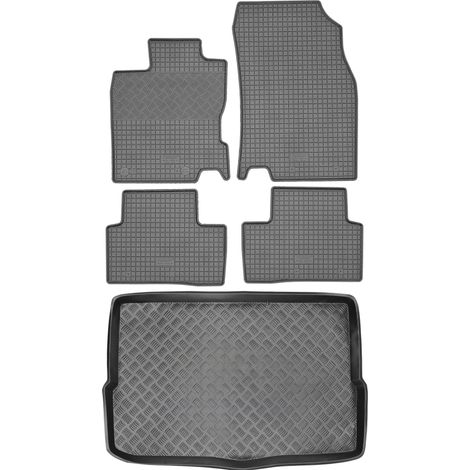 Renault Kadjar Crossover de 2015 (JUEGO) - Alfombrillas de goma para coche + alfombrilla para maletero