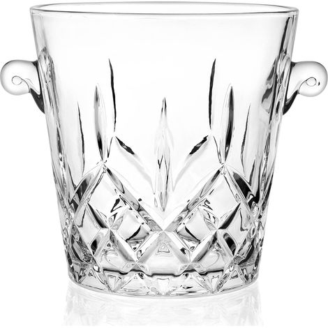 Seau à glace en verre transparent de 2 litres pour boissons et fêtes, qualité alimentaire, parfaits pour les bouteilles de vin, de champagne ou de bière (1/5)