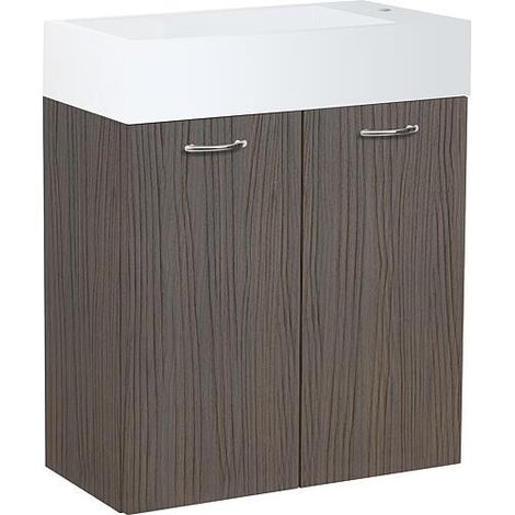 Meuble sous-vasque + fonte minérale ENISAR, chêne Thea