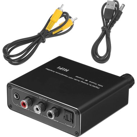 Convertisseur Compact Audio Numérique Analogique Optique vers Plusieurs Styles Sortie Coaxiale et Jack 3,5 Mm, Adaptateur pour Téléviseurs et Systèmes Audio Domestiques (1/5)