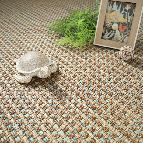 Moquette Tissé Plat Népal Nature Bleu - 4m x 2m (1/5)