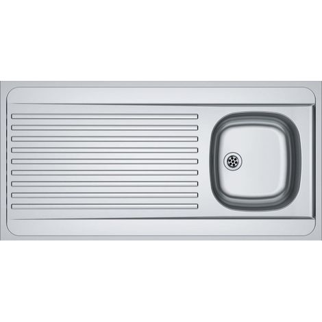 Franke – Évier inox 2 bacs 120 x 60 cm – Réversible avec égouttoir – Isolation phonique sous égouttoir – Pour cuisine