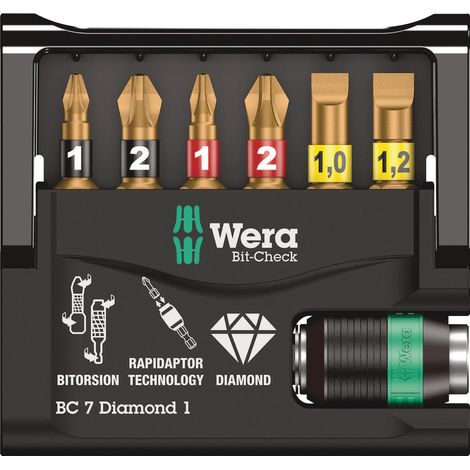Estuches de puntas Bit-Check 7 Diamond 1 SB - Wera (1/5)