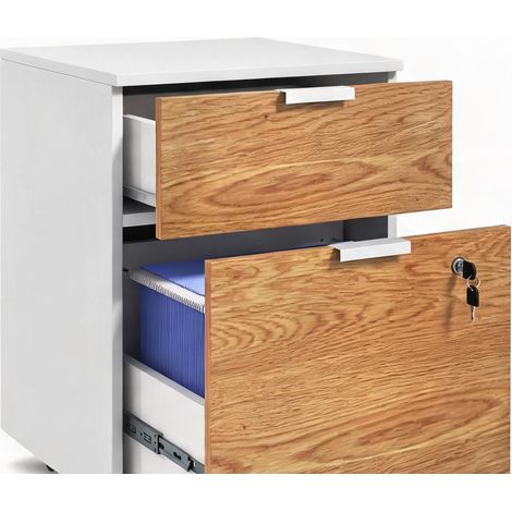 Meuble de rangement de bureau blanco y Natural 42 x 40 x 60 cm (1/5)