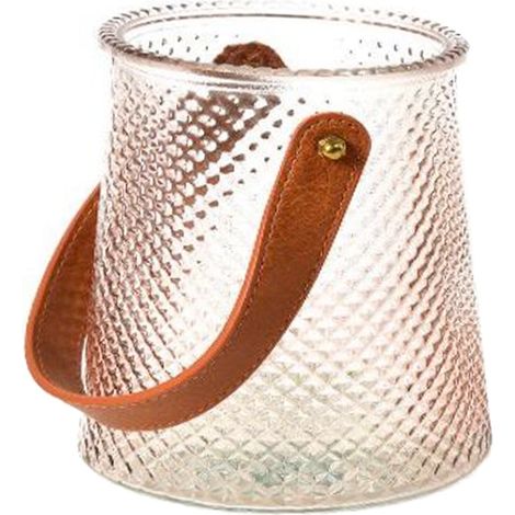 Vaso in vetro colorato appendibile per decorazioni ambienti -Giallo (1/4)