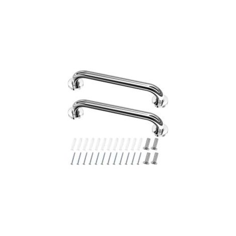 Barre d'appui pour toilettes, poignée de douche en acier inoxydable, 60 cm, personnes âgées/handicapées/enfants, 2 pièces - Crezuo (1/4)