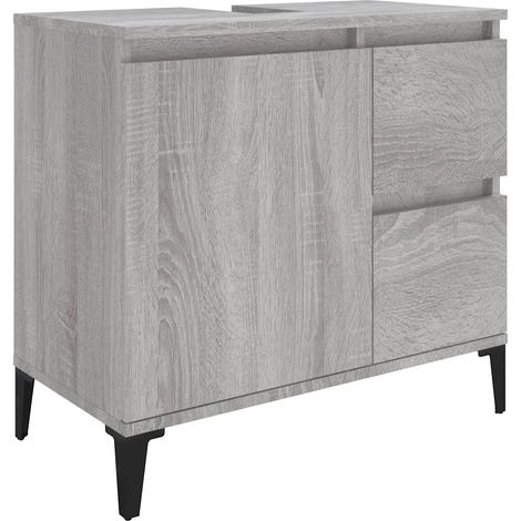 Armario de baño flexible con gran espacio de almacenamiento 65 x 33 x 60 cm de madera contrachapada gris sonoma 020048419 (1/5)
