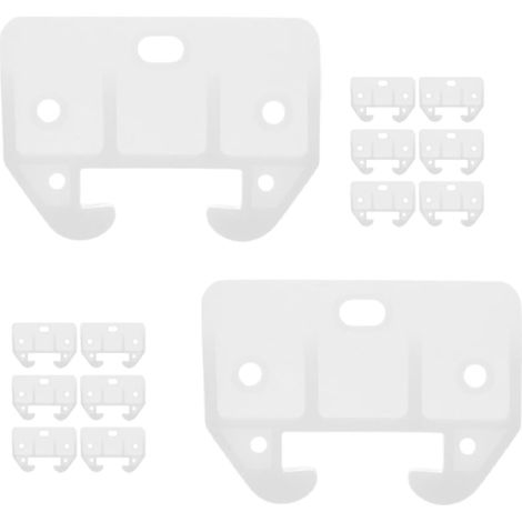Lot de 16 butées tiroir pour meubles, en plastique blanc, installation (1/5)