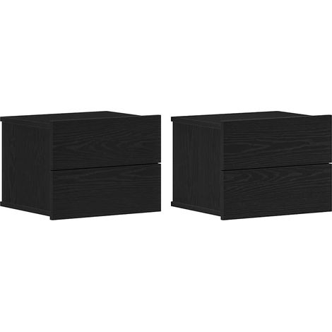 Maison Exclusive - Armadio da Notte con cassetto 2 pcs Rovere Nero 40 x 30 x 30 cm
