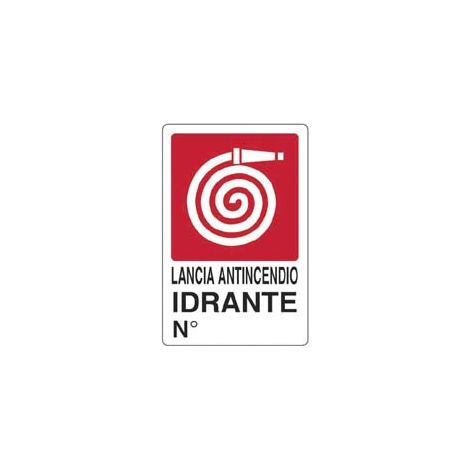 CARTELLO LANCIA ANTINCENDIO IDRANTE n°- - cm.20x30h. - 10 pezzi