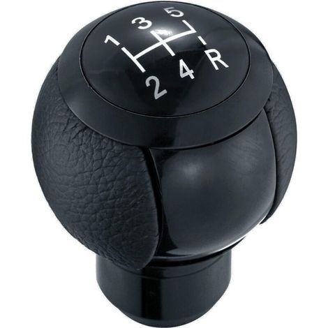 Pomello del cambio in pelle a 5 marce con testa a sfera, leva del cambio per auto da corsa, compatibile con la maggior parte dei veicoli con cambio manuale, colore nero (1/5)