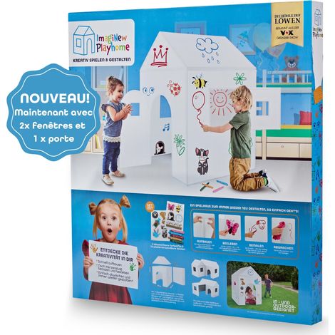 La casetta dei bambini può essere colorata e pulita con pennarelli colorati e adesivi Giardino esterno e interno Tenda Teepee estensibile, cabina giochi (1/4)