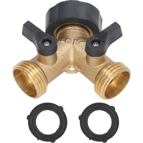 Vanne en Forme de Y à Filetage 3/4 Pouces, Robinet à Bille D'arrêt à 2 Voies, Séparateur de Tuyau en Plastique pour L'arrosage du Jardin, Interrupteur de Vanne D'irrigation en (1/4)