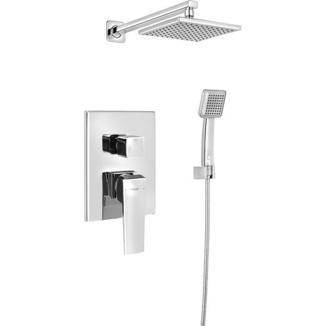Ensemble de douche à encastrer RITMO avec mitigeur monocommande, 2 sorties, Chromé