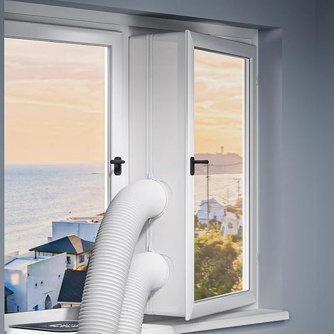 Kit Calfeutrage Climatiseur,400CM Joint de Fenetre,Kit Climatisation Fenêtre Fonctionne avec Toutes Les Unités de Climatisation Mobiles et Sèche-Linge,Installation Facile (1/5)