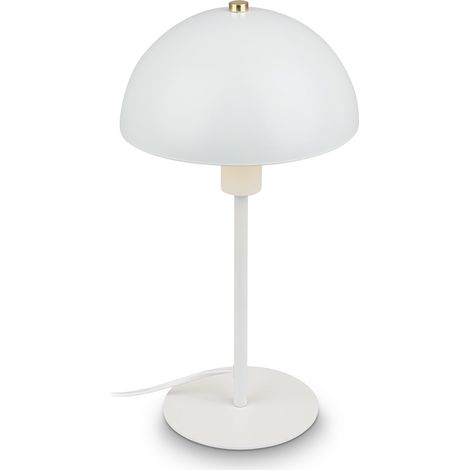 Lampe de chevet avec interrupteur à câble, douille E14, lampe de table, bureau, lecture pour lit, 18 x 35 cm, blanc (1/5)