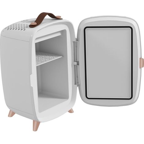 Mini Kühlschrank 6 L Kleiner Kosmetikkühlschrank mit Kühlfunktion, Tragbarer Schönheitskühlschrank für Kosmetik, Getränke, Obst, Weiß