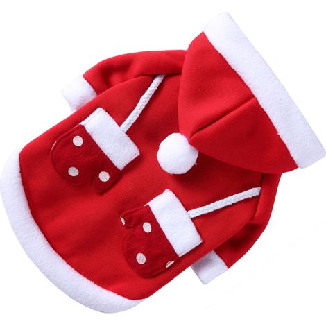 Vêtements chauds pour chiens, Costume en velours de corail, Design à capuche à la mode, pour animaux de compagnie, décoration de Festival d'automne et d'hiver, SDZ128 L (1/5)