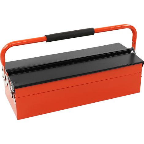 Coffre à outils cantilever 2 étages 3 plateaux 530mm pliable renforcé, boîte de rangement portable organisateur d'atelier (1/5)