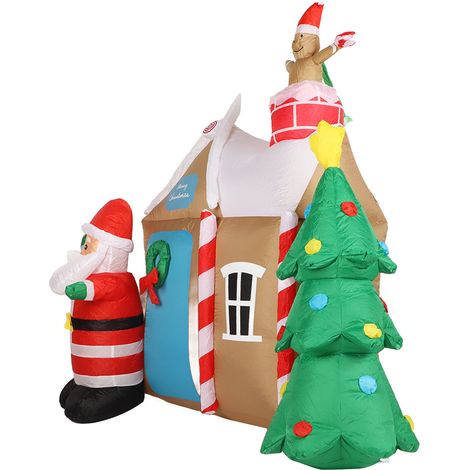 Maison gonflable lumineuse LED pour sapin de Noël, décoration de jardin, modèle gonflable, prise AU 100-240 V (1/5)