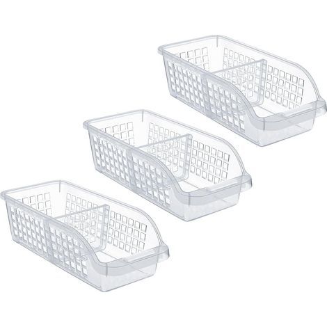 3 boîtes de rangement réfrigérateur avec séparateurs, transparentes (1/4)