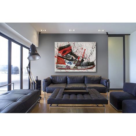 Sneakers Paint - Quadro Canvas Contemporaneo su telaio in legno - Misura: 140x100 cm (1/4)