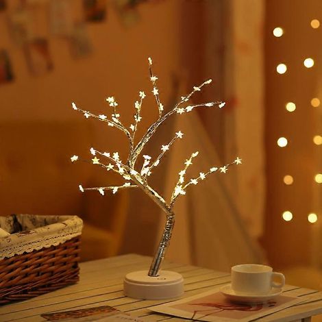 Lampe arbre créative, lampe arbre à perles, lampe tactile, lampe de chambre, lampe présentoir cadeau, lampe décorative, lampe de table n° 3 (1/5)