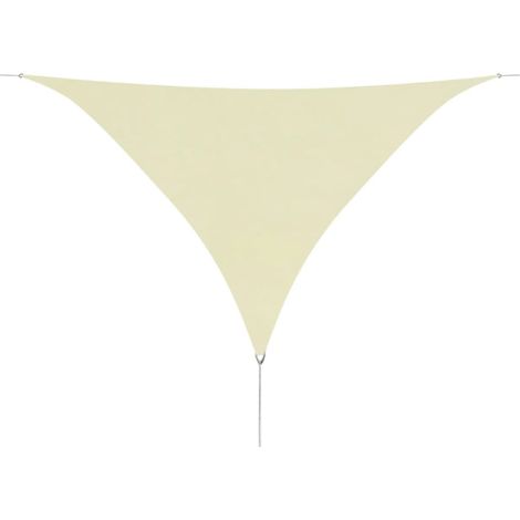 Parasol Jardin Luxueux en tissu Oxford triangulaire 3,6 x 3,6 x 3,6 m Crème -50825 (1/4)