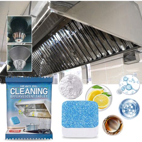 Kitchen cleaning effervescent tablets for cleaning stains, grease, and black grime on range hoods, stovetops, and tiles -- 1 piece (1/5)