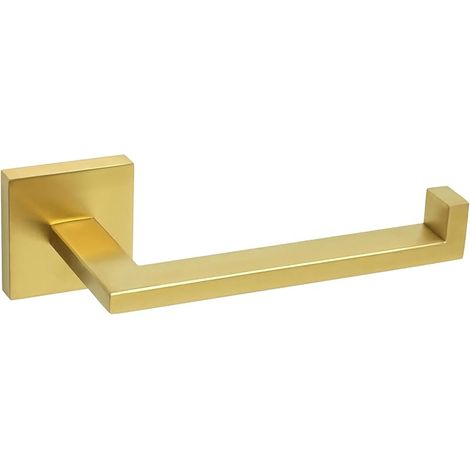 Porte Rouleau Papier Toilette, Longeur 15.5 CM, Papier Toilette Mural pour Salle de Bain/Cuisine, en Acier Inoxydable SUS 304, Antirouille et Pratique, Or Couleur (Carré) (1/5)