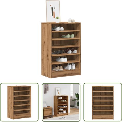 vidaXL Schuhschrank Artisan-Eiche 60x35x92 cm Holzwerkstoff (1/5)