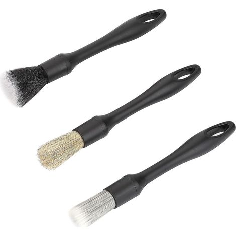 car Detailing Brush Set, 3 Pcs Car Detailing Brushes Natural Boars Hair Detail Brush Auto Ultra Soft Detail Cleaning Brush Tool For Interior/exter (1/5)