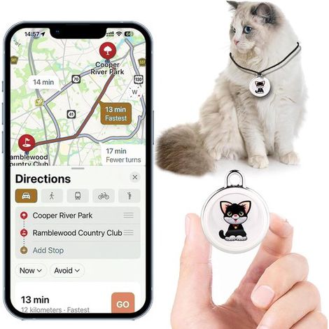 Mini traceur GPS pour animaux - Sans frais mensuels - Étanche - Compatible avec tous les colliers - Accessoire de suivi (1/5)