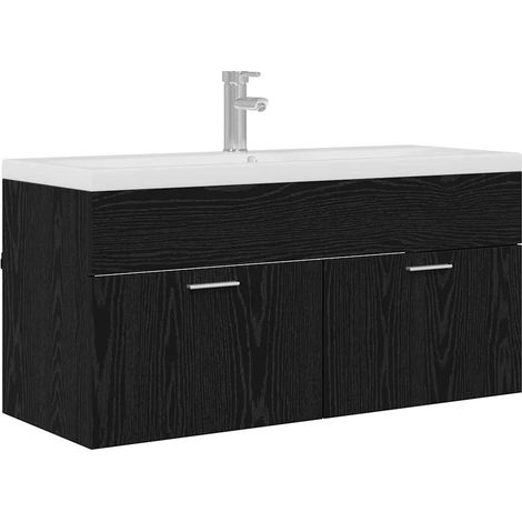 Mueble de Cuarto de Baño Roble Negro 100 x 38,5 x 46 cm vidaXL