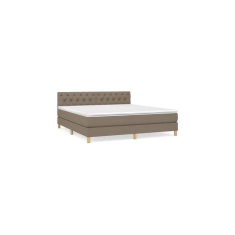 Sommier à lattes de lit avec matelas Taupe 160x200 Tissu (1/5)