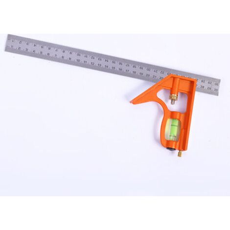 Équerre Combinée 300mm - Métrique - Équerre à Combinaison Universelle et Précise en Métal avec Butée et Outil de Traçage - Outil de Mesure Professionnel (1/5)