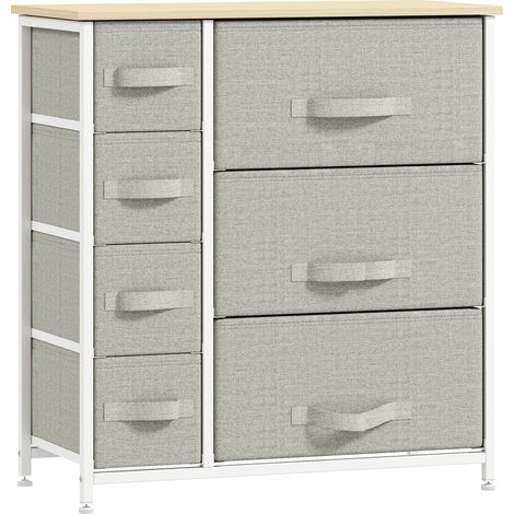 Meuble de rangement OLIVIA blanc et gris clair (1/5)