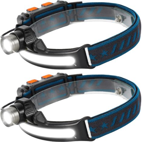 SWANEW Lampada Frontale Ricaricabile LED USB Impermeabile con 5 modalità Rilevatore di Movimento IPX65 Campeggio Ciclismo 1000 Lumen 21-St) (1/5)