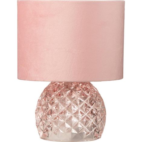 Lampe à Poser en Verre "LED" 23cm Rose Clair (1/5)