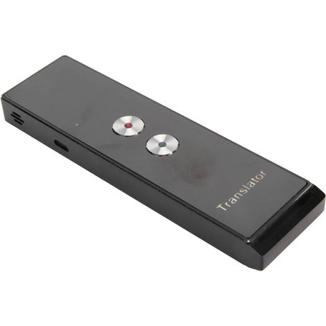 Traducteur vocal intelligent en temps réel Bluetooth 5.0, compatible avec 74 langues et 70 accents, précision de 99 %, idéal pour les voyages (noir).