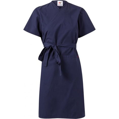 Bata cruzada de mujer manga corta para industria alimentaria VELILLA Serie 259002 L Azul marino