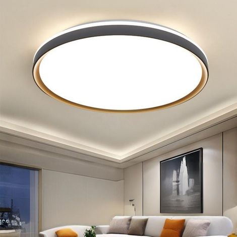Plafonnier LED 40cm, plafonnier moderne à économie d'énergie, lustre design rond 26W pour salon, chambre, cuisine, couloir, lumière blanche 6000K (1/5)